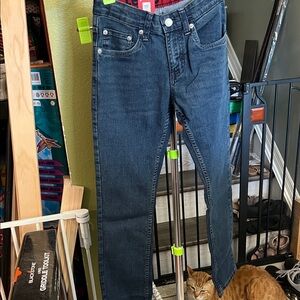 Men's Dark Blue Straight-Leg Jeans